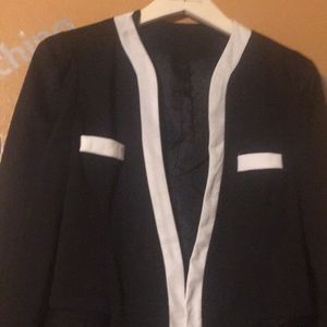 Black and white blazer